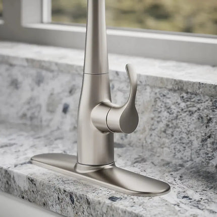 Kohler Simplice Pull-down kitchen sink faucet with three-function sprayhead Stainless - Plumbing Market