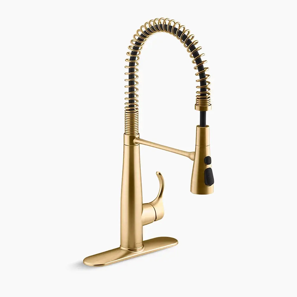 Kohler Simplice Semi-professional kitchen sink faucet with three-function sprayhead K-22033-2MB - Plumbing Market
