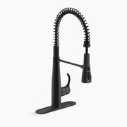 Kohler Simplice Semi-professional kitchen sink faucet with three-function sprayhead K-22033-BL - Plumbing Market