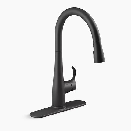 Kohler Simplice Touchless pull-down kitchen sink faucet with three-function sprayhead K-22036-BL - Plumbing Market