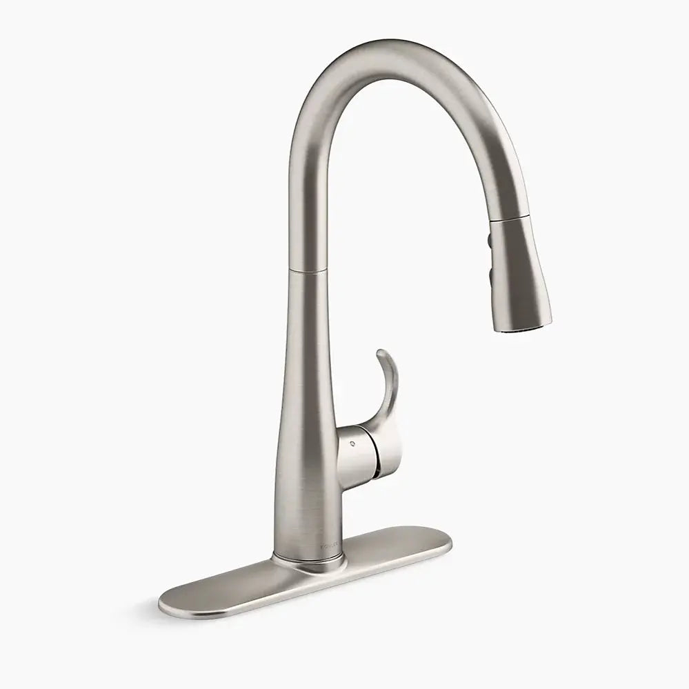 Kohler Simplice Touchless pull-down kitchen sink faucet with three-function sprayhead K-22036-VS - Plumbing Market