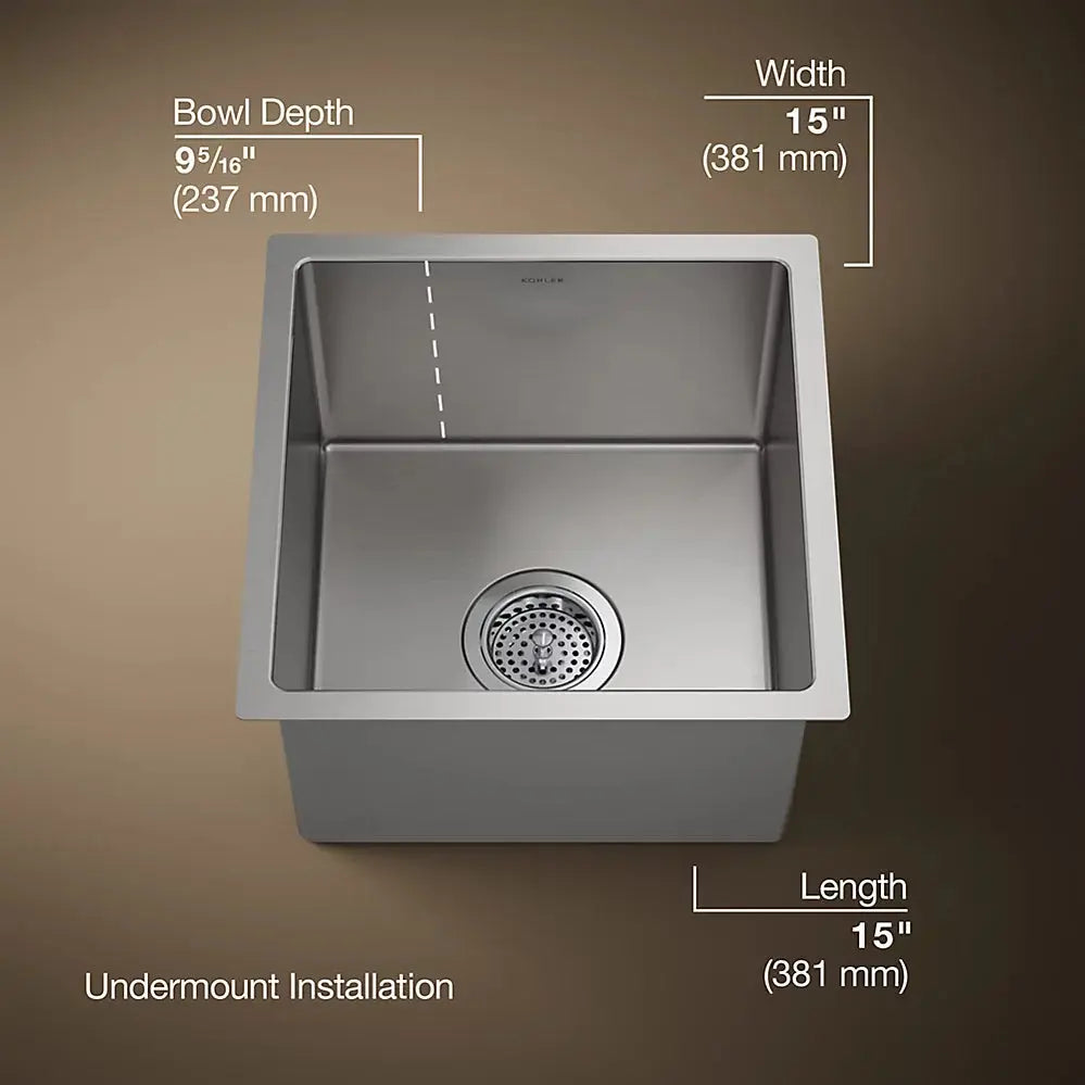Kohler Strive 15" undermount bar sink K-5287-NA - Plumbing Market