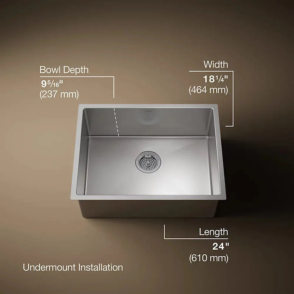 Kohler Strive 24" undermount single-bowl kitchen sink K-5286-NA - Plumbing Market