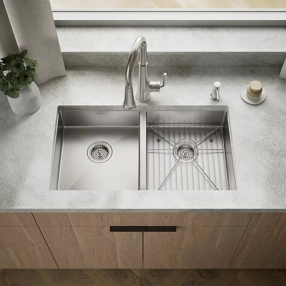 Kohler Strive 32" undermount double-bowl kitchen sink K-33160-NA - Plumbing Market