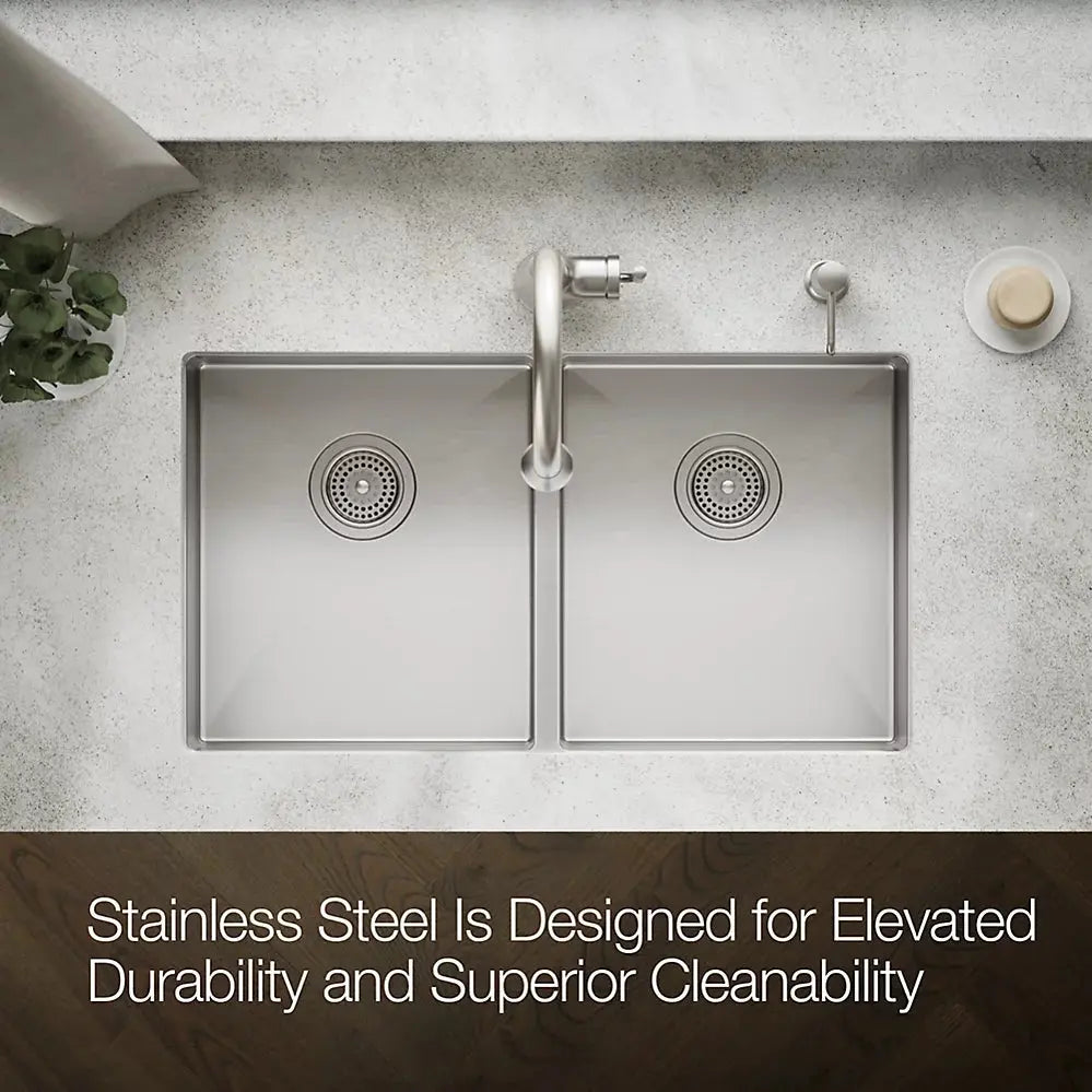 Kohler Strive 32" undermount double-bowl kitchen sink K-33160-NA - Plumbing Market