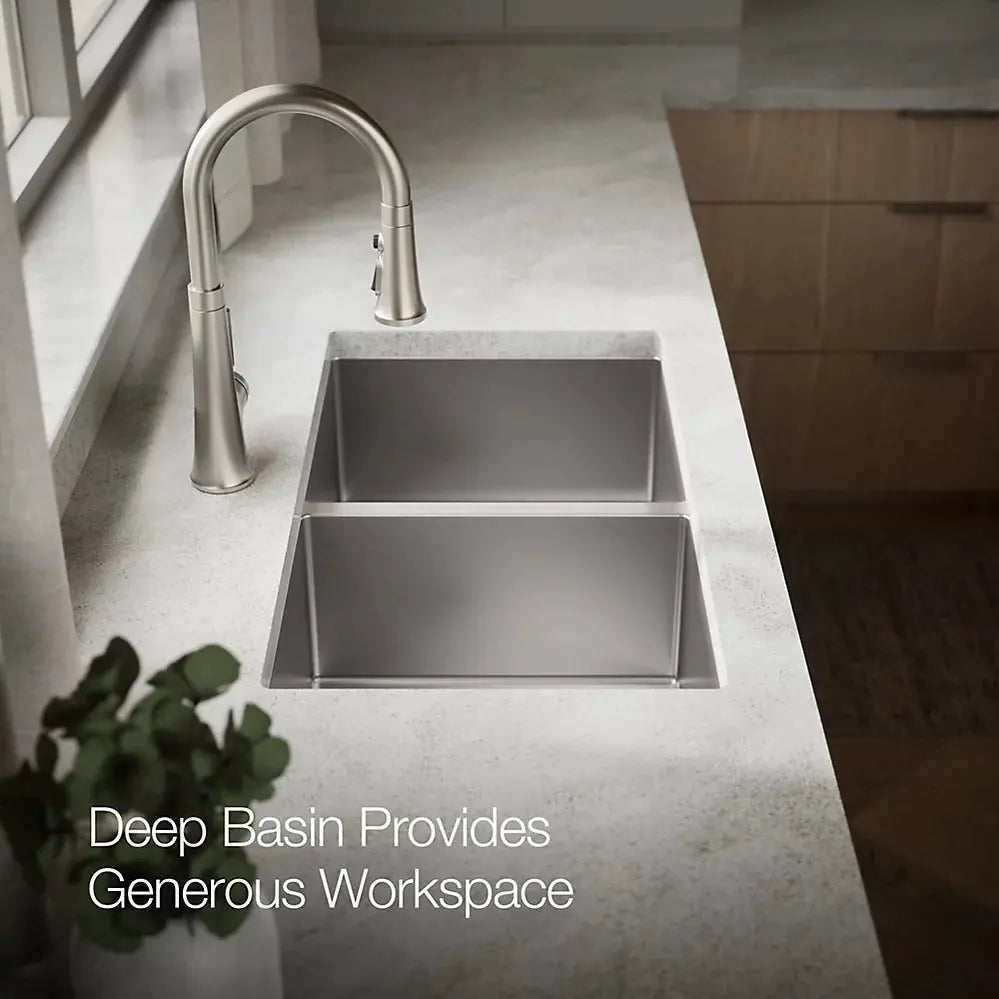 Kohler Strive 32" undermount double-bowl kitchen sink with accessories K-5281-NA - Plumbing Market