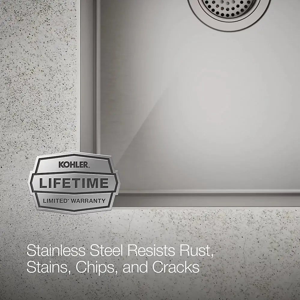 Kohler Strive 32" undermount double-bowl kitchen sink with accessories K-5281-NA - Plumbing Market