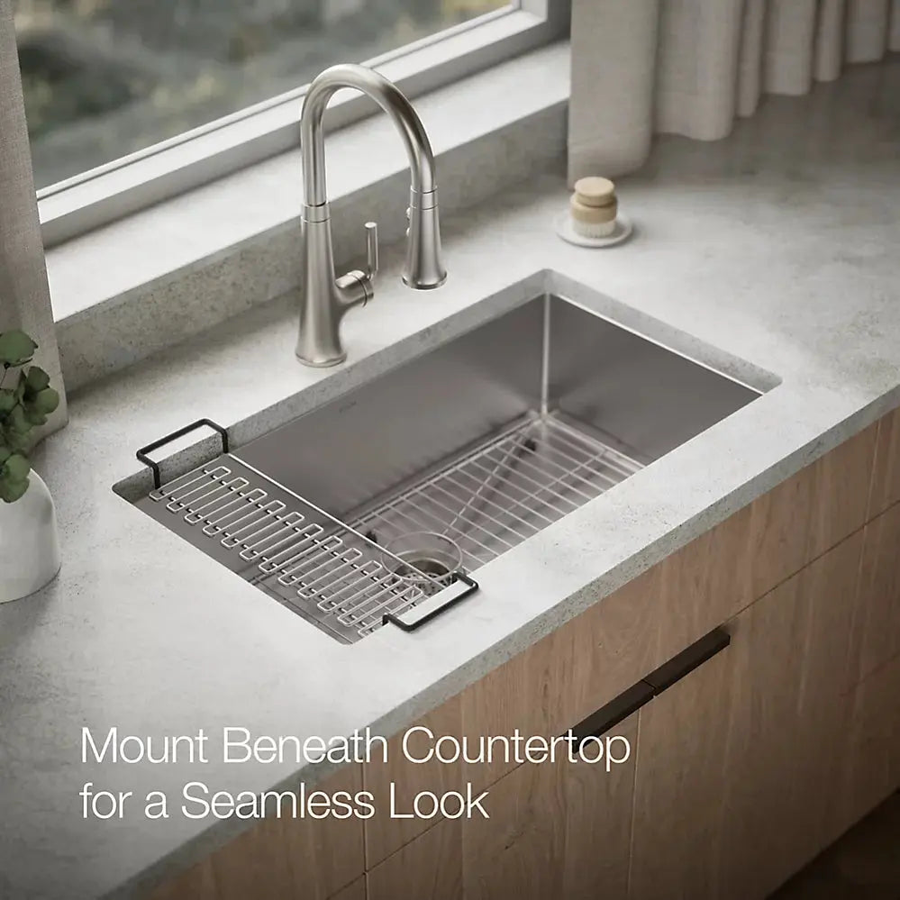 Kohler Strive 32" undermount single-bowl kitchen sink with accessories K-5285-NA - Plumbing Market