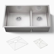 Kohler Strive Smart Divide 32" undermount double-bowl kitchen sink K-5284-NA - Plumbing Market