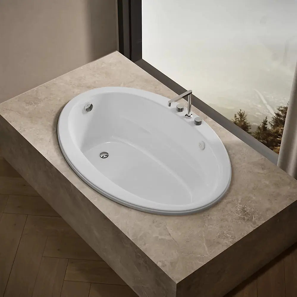 Kohler Sunward 60" x 42" drop-in Heated BubbleMassage air bath White - Plumbing Market