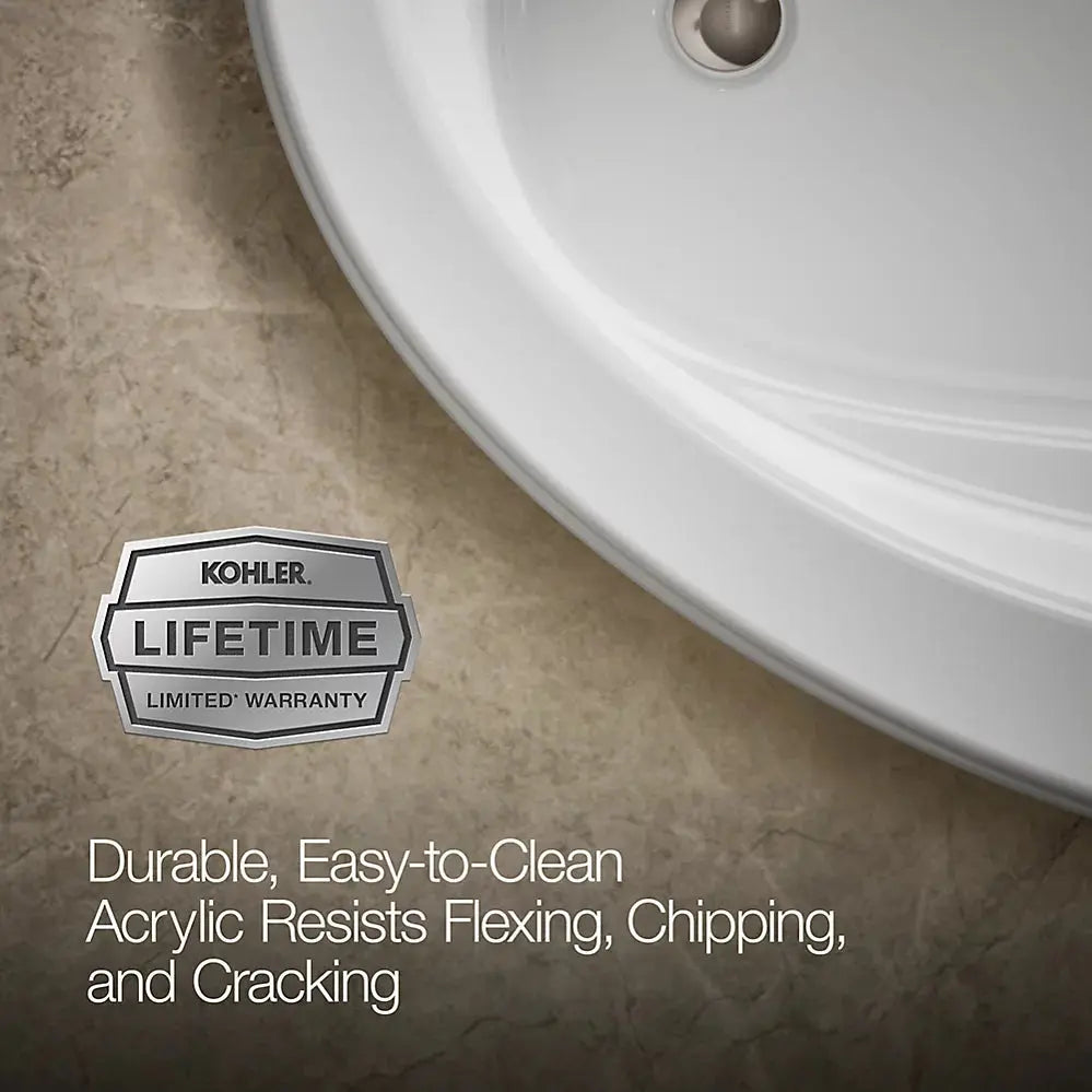 Kohler Sunward 60" x 42" drop-in Heated BubbleMassage air bath White - Plumbing Market