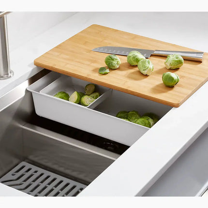 Kohler Task Smart Divide Smart Divide 33" top-/undermount double-bowl workstation kitchen sink K-80085-2PC-NA - Plumbing Market