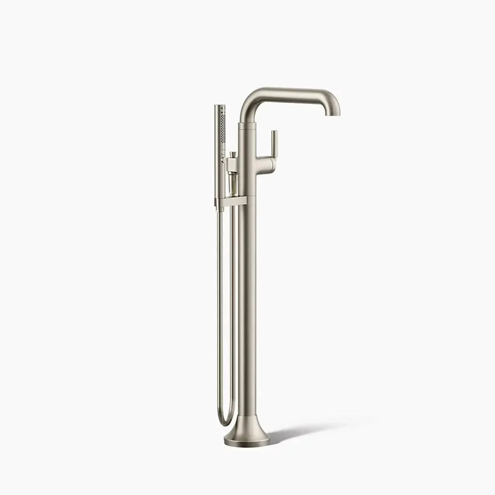 Kohler Tone Floor-mount bath filler trim with handshower brushed nickel - Plumbing Market