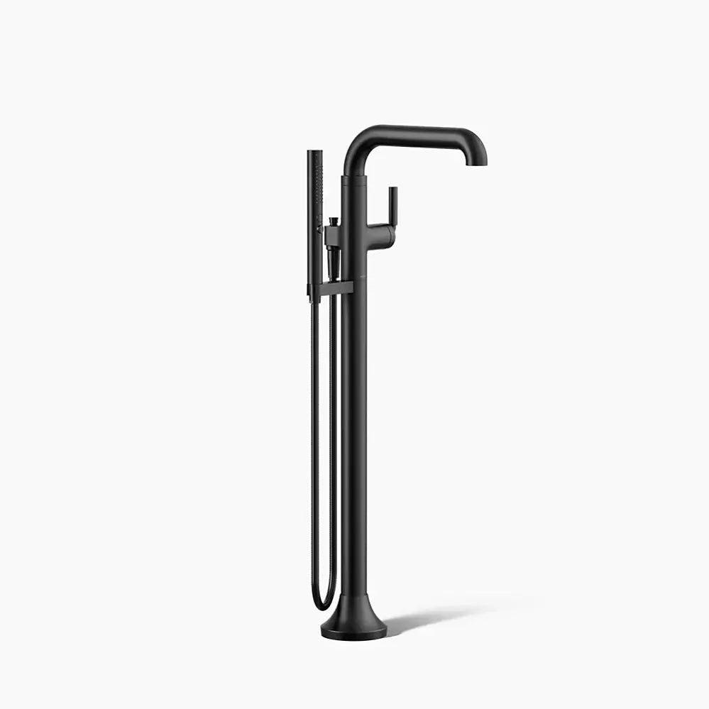 Kohler Tone Floor-mount bath filler trim with handshower matte black - Plumbing Market
