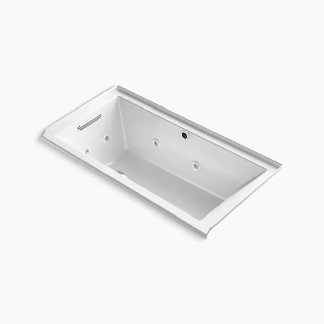 Kohler Underscore 60" x 30" alcove Heated BubbleMassage air bath with whirlpool, left drain K-1167-XHGHL-0 - Plumbing Market
