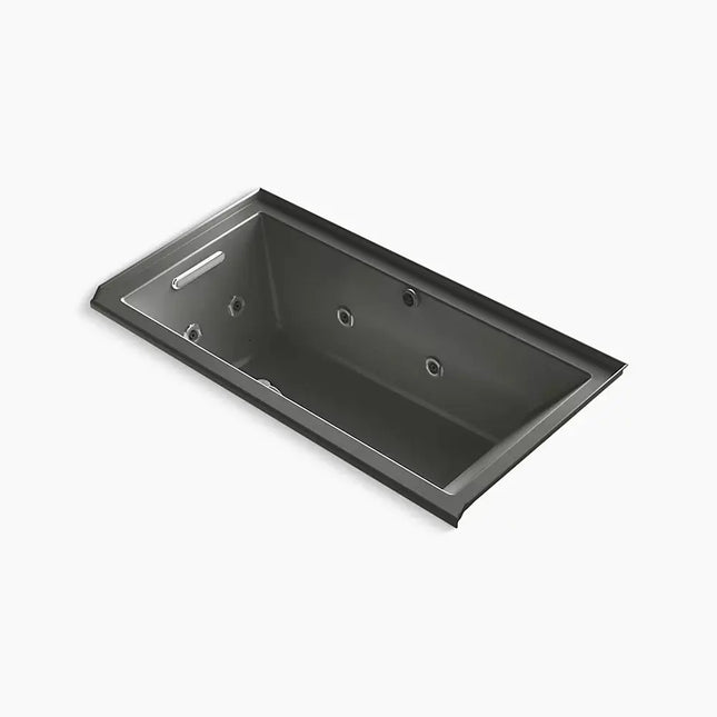 Kohler Underscore 60" x 30" alcove Heated BubbleMassage air bath with whirlpool, left drain K-1167-XHGHL-58 - Plumbing Market