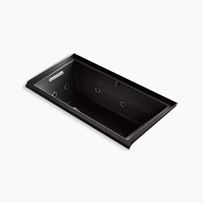 Kohler Underscore 60" x 30" alcove Heated BubbleMassage air bath with whirlpool, left drain K-1167-XHGHL-7 - Plumbing Market