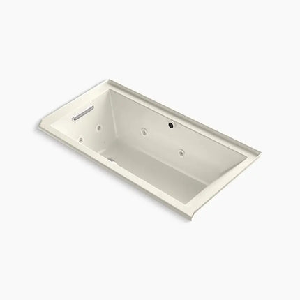 Kohler Underscore 60" x 30" alcove Heated BubbleMassage air bath with whirlpool, left drain K-1167-XHGHL-96 - Plumbing Market