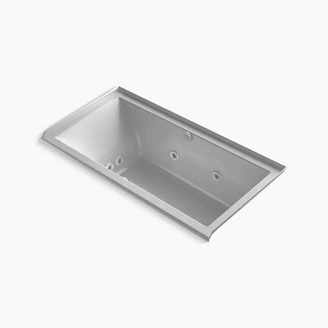 Kohler Underscore 60" x 30" alcove Heated BubbleMassage air bath with whirlpool, right drain K-1167-XHGHR-95 - Plumbing Market