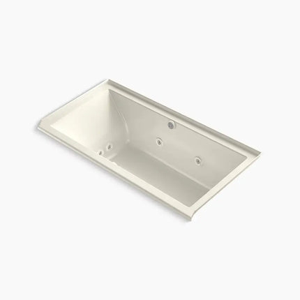 Kohler Underscore 60" x 30" alcove Heated BubbleMassage air bath with whirlpool, right drain K-1167-XHGHR-96 - Plumbing Market