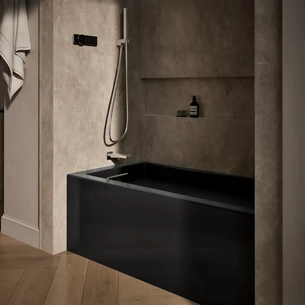 Kohler Underscore 60" x 30" alcove bath right drain black - Plumbing Market