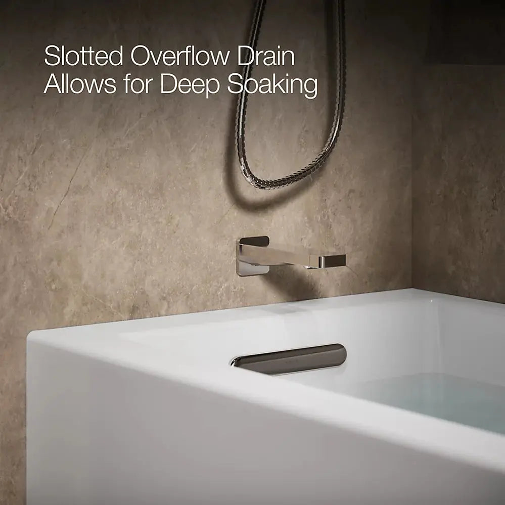 Kohler Underscore 60" x 30" alcove bath with integral apron, integral flange, and left-hand drain White - Plumbing Market