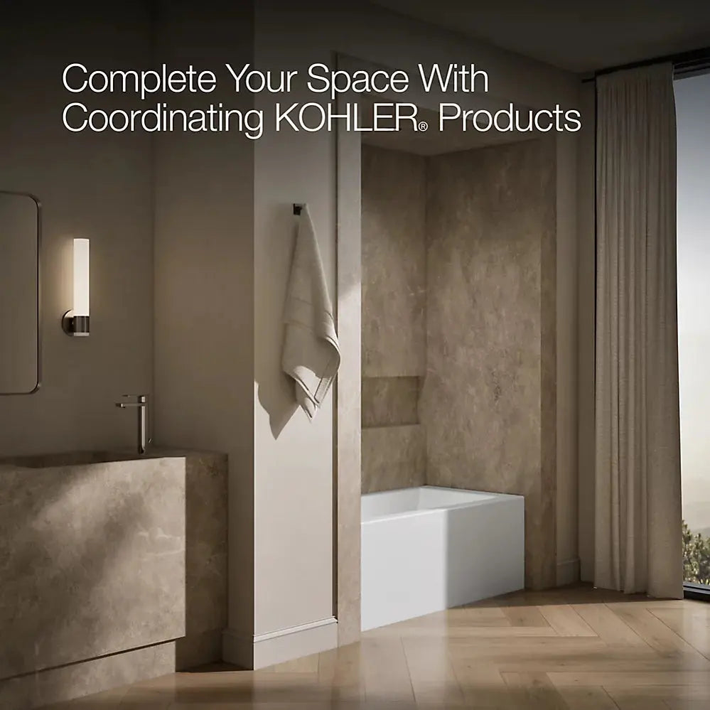 Kohler Underscore 60" x 30" alcove bath with integral apron, integral flange, and left-hand drain White - Plumbing Market