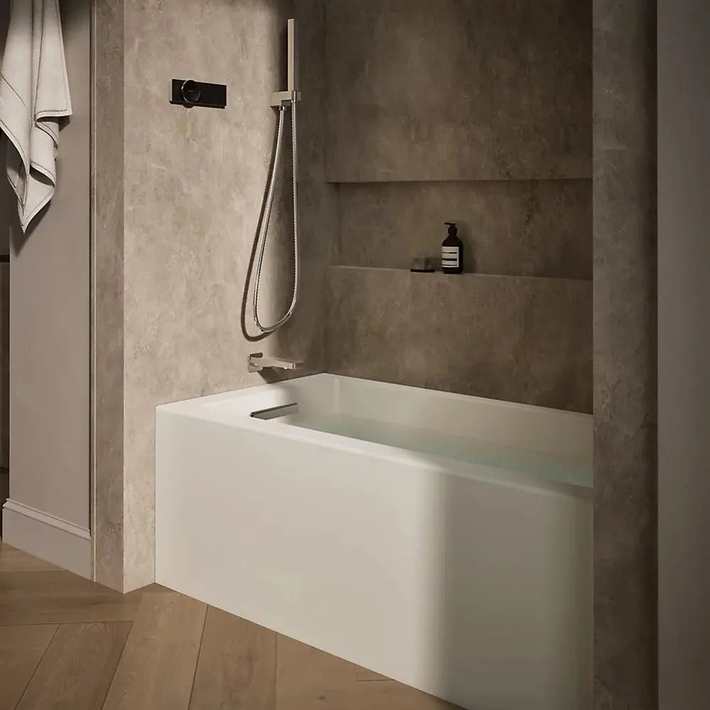 Kohler Underscore 60" x 30" alcove bath, left drain Biscuit - Plumbing Market