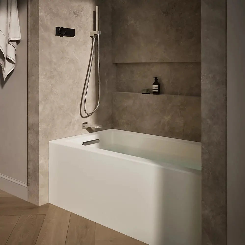 Kohler Underscore 60" x 32" alcove bath, left drain Biscuit - Plumbing Market