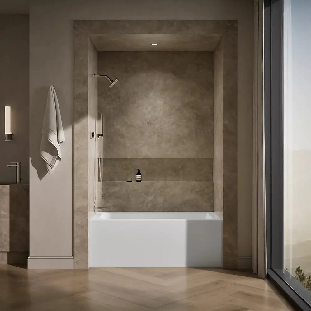 Kohler Underscore 60" x 32" alcove bath, left drain White - Plumbing Market
