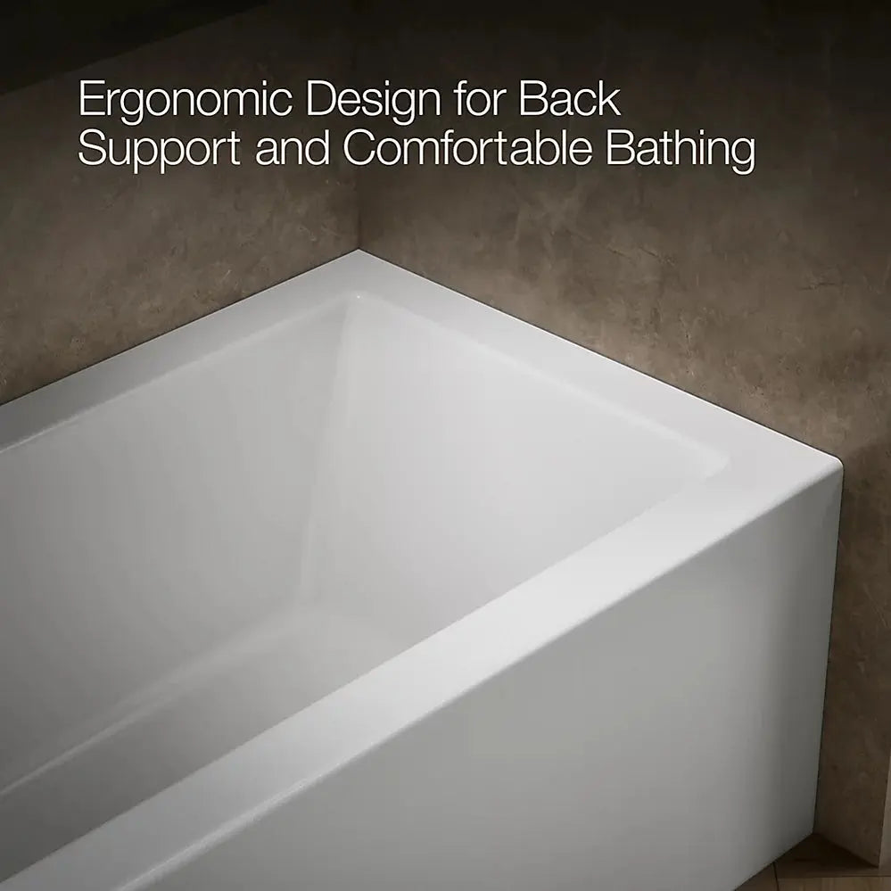 Kohler Underscore 60" x 32" alcove bath, left drain White - Plumbing Market