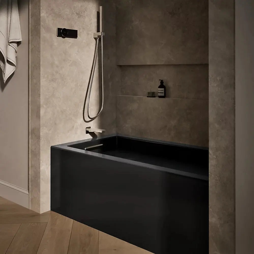 Kohler Underscore 60" x 32" alcove bath, left drain black - Plumbing Market