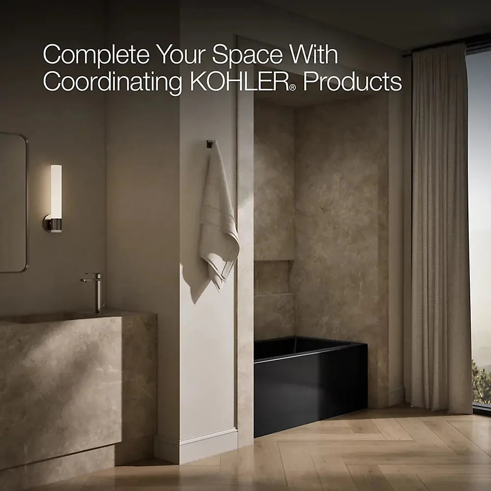 Kohler Underscore 60" x 32" alcove bath, left drain black - Plumbing Market