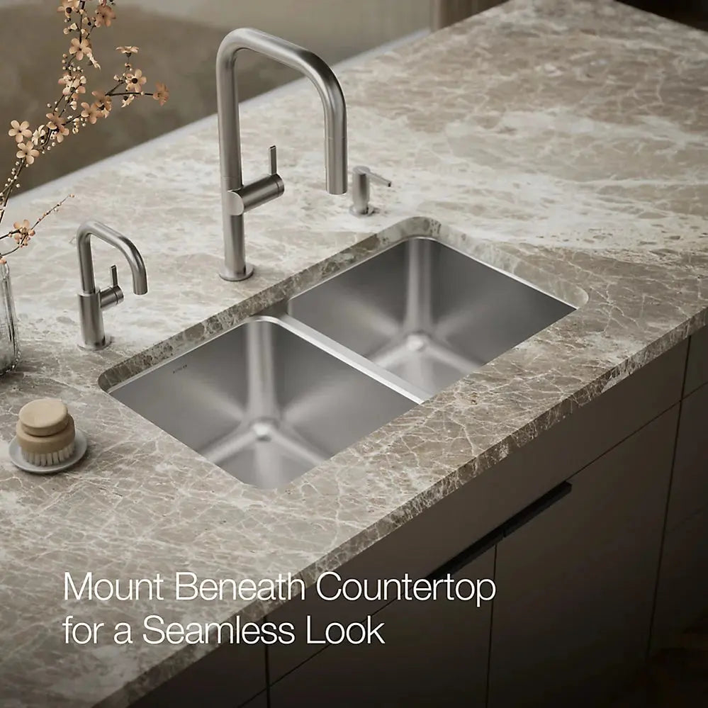 Kohler Undertone 31-1/2" undermount double-bowl kitchen sink K-3171-NA - Plumbing Market