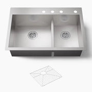 Kohler Vault Smart Divide 33" top-/undermount double-bowl kitchen sink stainless steel - Plumbing Market