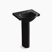 Kohler Veer 21" rectangular pedestal bathroom sink black - Plumbing Market