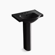 Kohler Veer 24" rectangular pedestal bathroom sink black - Plumbing Market