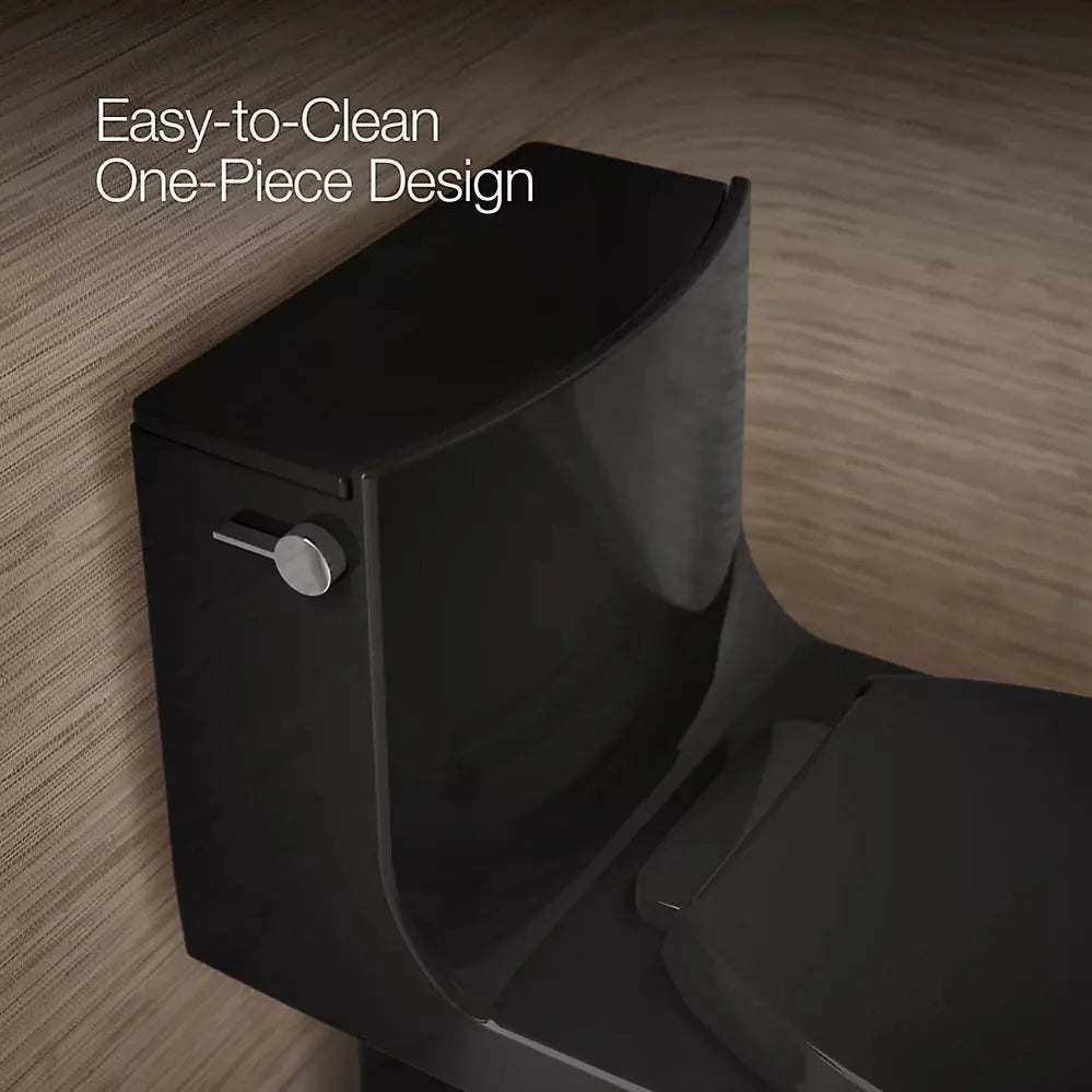 Kohler Veil One-piece elongated toilet with skirted trapway, dual-flush Black - Plumbing Market