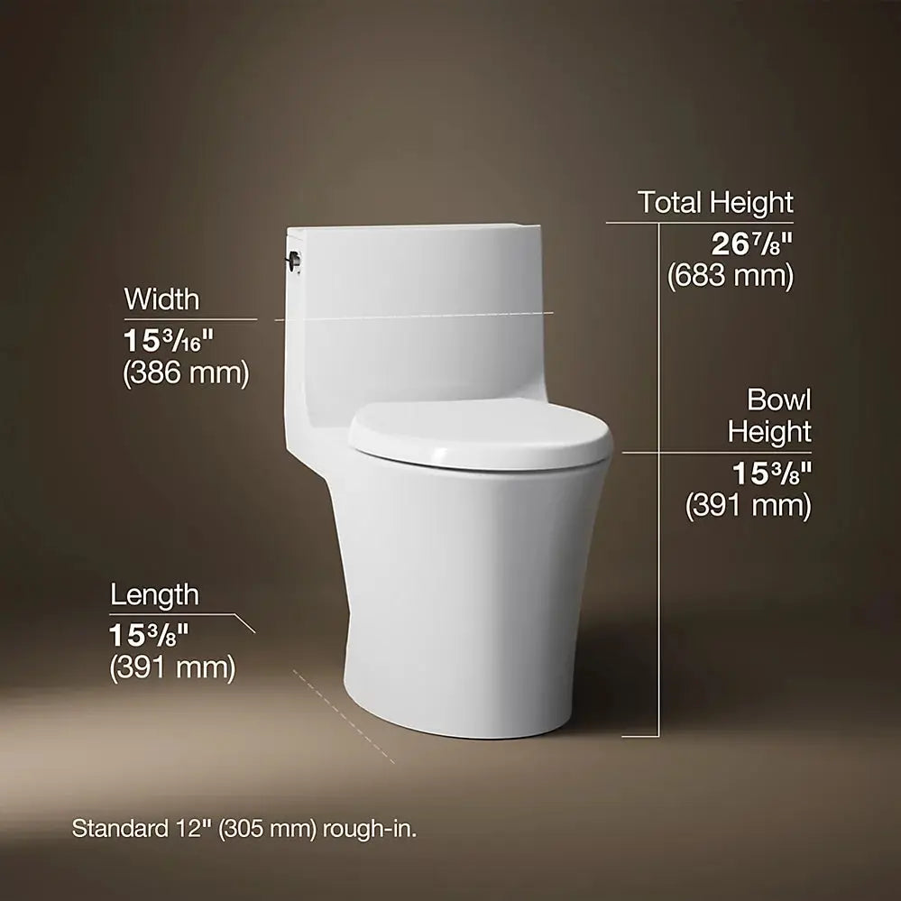 Kohler Veil One-piece elongated toilet with skirted trapway, dual-flush White - Plumbing Market
