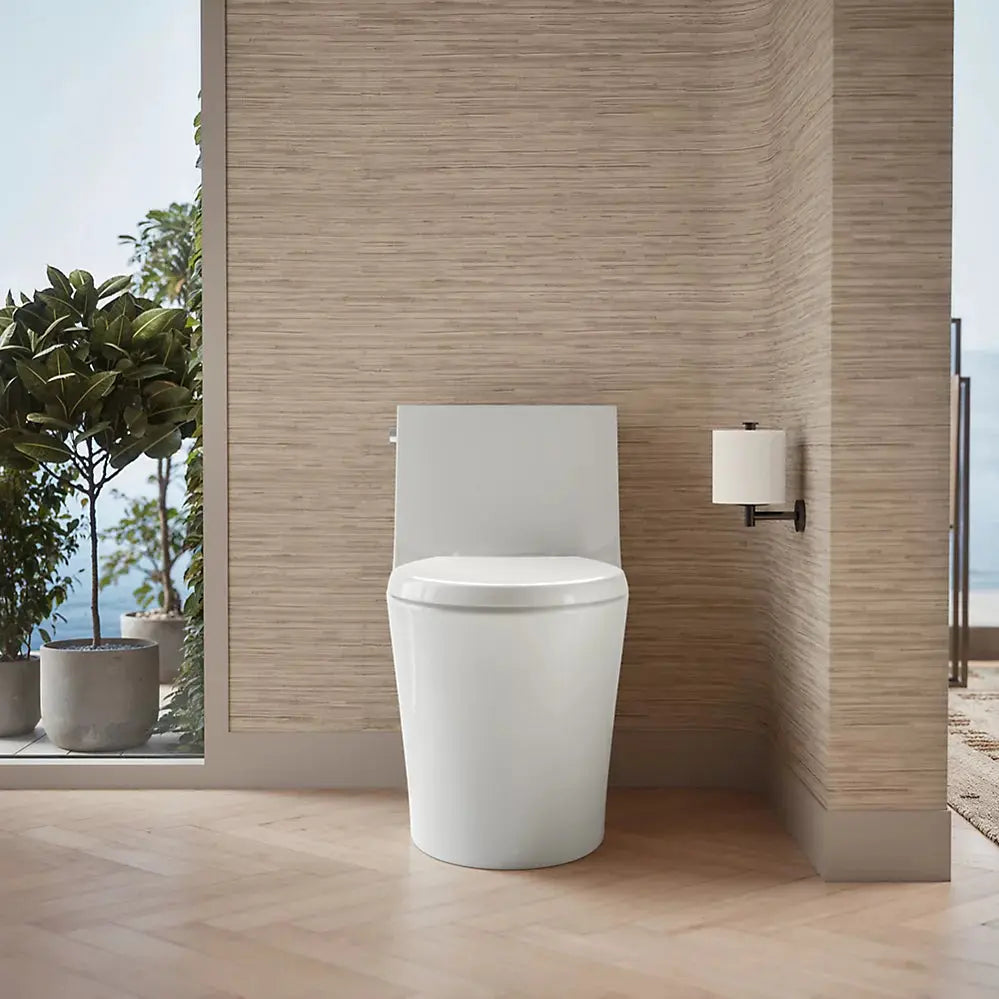 Kohler Veil One-piece elongated toilet with skirted trapway, dual-flush White - Plumbing Market