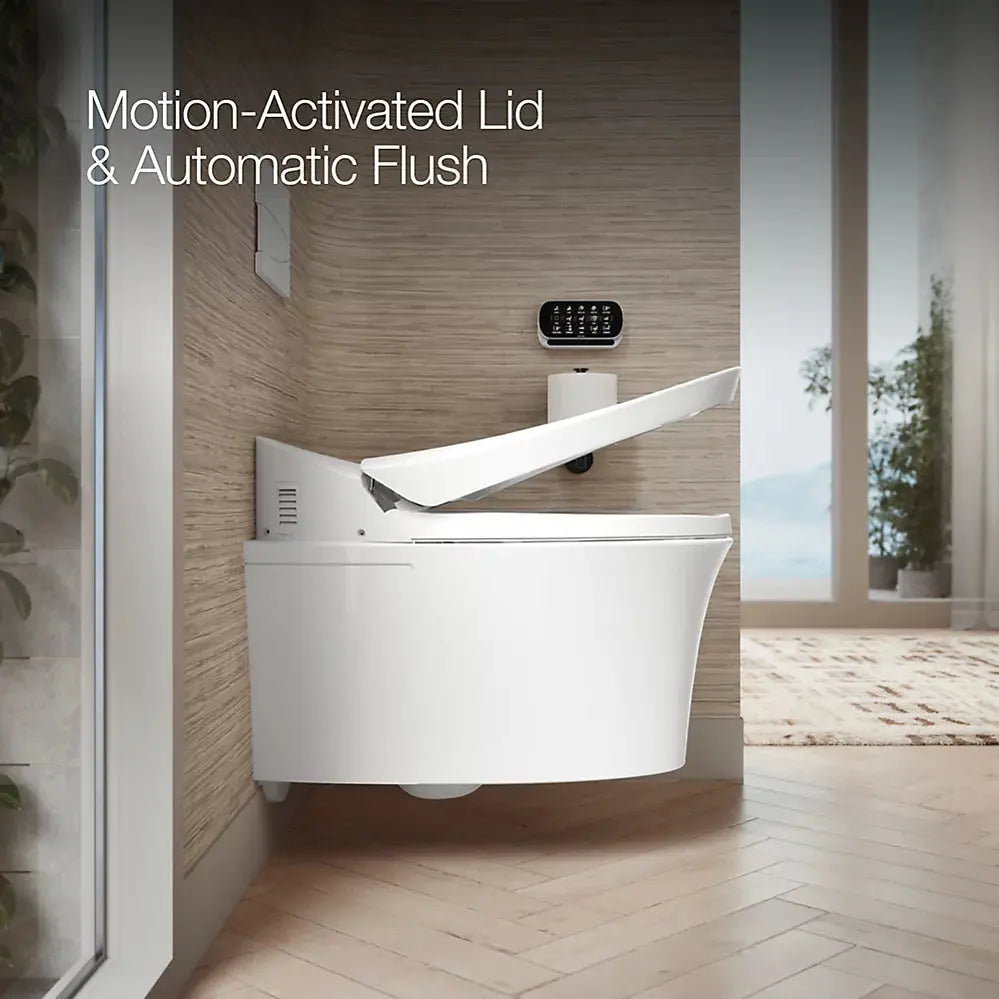 Kohler Veil One-piece wall-hung elongated smart toilet, dual-flush White - Plumbing Market