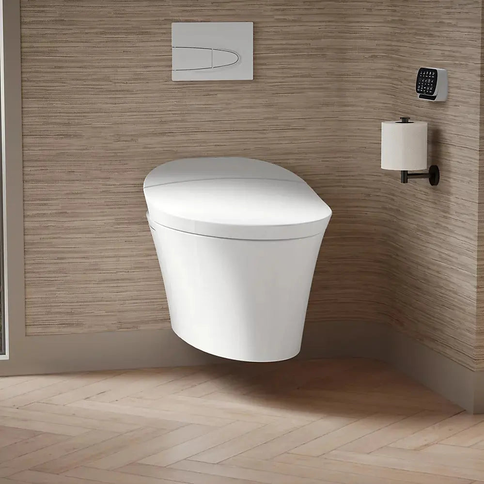 Kohler Veil One-piece wall-hung elongated smart toilet, dual-flush White - Plumbing Market