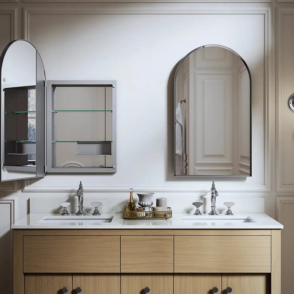 Kohler Verdera 20" x 34" Arched Framed Medicine Cabinet Left Hinged - Plumbing Market
