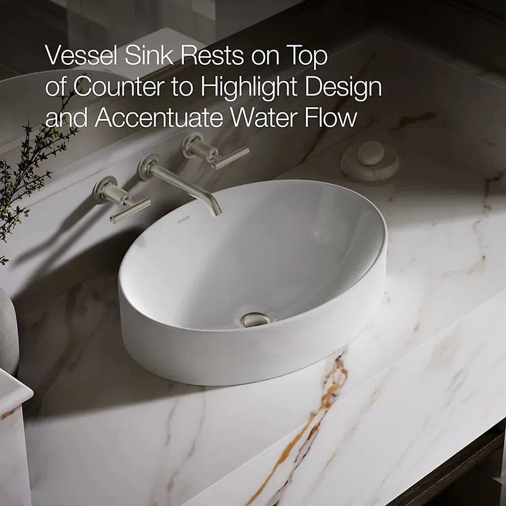 Kohler Vox 20" oval vessel bathroom sink white - Plumbing Market