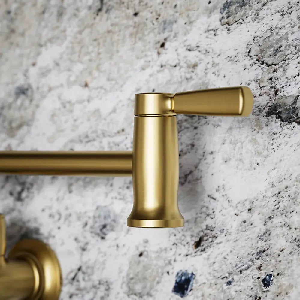 Kohler Wall-mount Pot Filler Vibrant Brushed Moderne Brass 35744-2MB - Plumbing Market