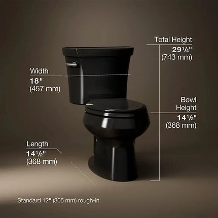 Kohler Wellworth Standard Height Two-piece elongated toilet, 1.28 gpf - Plumbing Market