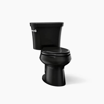 Kohler Wellworth Two-piece elongated toilet, 1.6 gpf Black - Plumbing Market