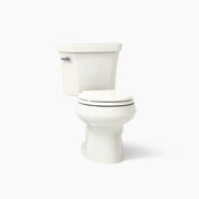 Kohler Wellworth Two-piece round-front toilet, 1.6 gpf in Biscuit - Plumbing Market