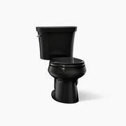 Kohler Wellworth Two-piece round-front toilet, dual-flush in Black - Plumbing Market