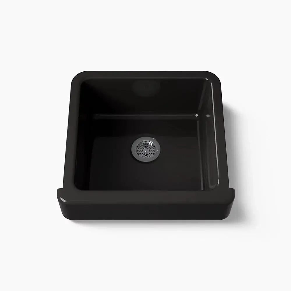 Kohler Whitehaven 23-1/2" undermount single-bowl farmhouse kitchen sink black - Plumbing Market